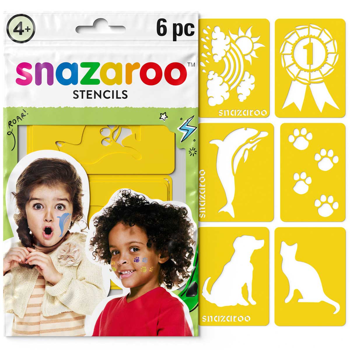 Snazaroo - 6 Stencils - Rainbow (Unisex)