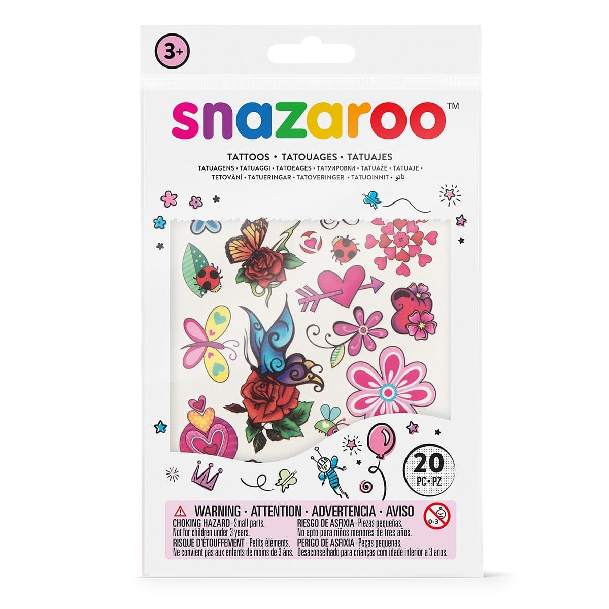 Snazaroo - 20 Temporary Tattoos - Girls