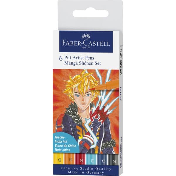 PITT ARTIST PENS MANGA SHONEN SET 6