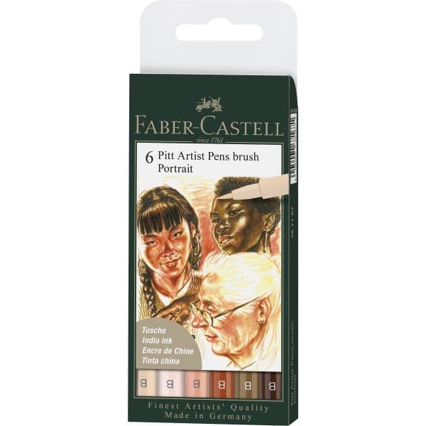 PITT ARTIST PEN BRUSH PORTRAIT SET OF 6