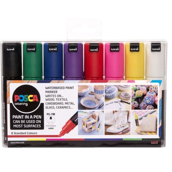 POSCA PC-7M BULLET TIP 8pc STARTER SET