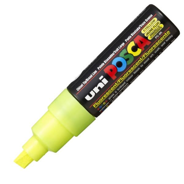 POSCA PC-8K BOLD CHISEL TIP - FLUORESCENT YELLOW