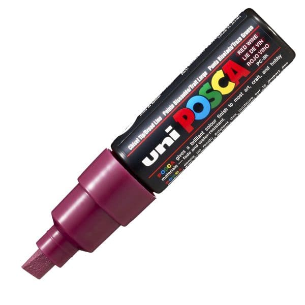 POSCA PC-8K BOLD CHISEL - TIP WINE RED