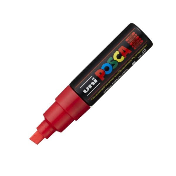 POSCA PC-8K FLUORESCENT BOLD CHISEL TIP - RED