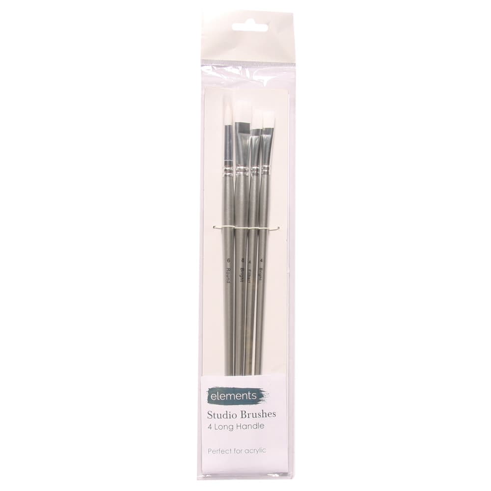 elements Studio Brush - Set of 4 Long Handle