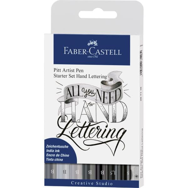 PITT ARTIST STARTER HAND LETTERING SET OF 8 BLACK
