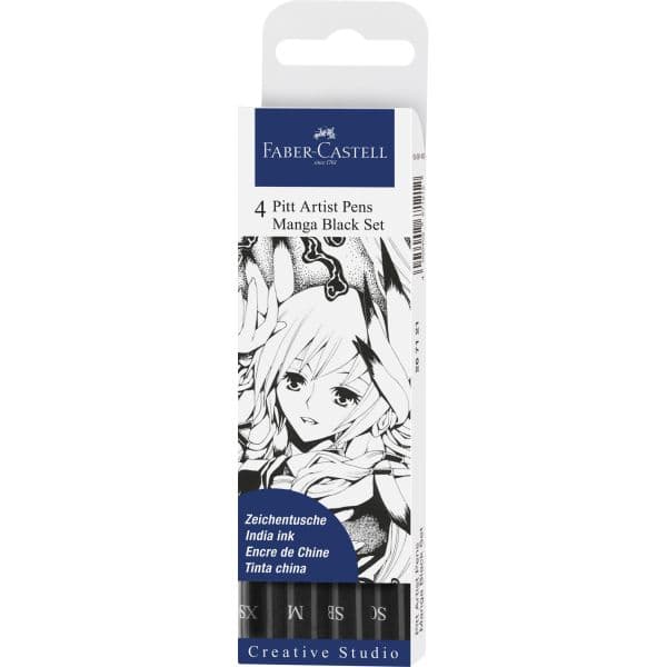 MANGA PITT ARTIST PEN BLACK SET 4