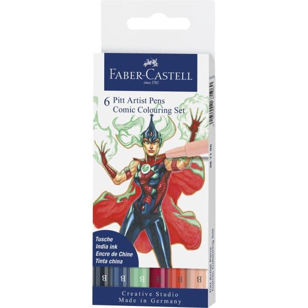 PITT ARTIST PENS COMIC COLOURING SET WLT 6