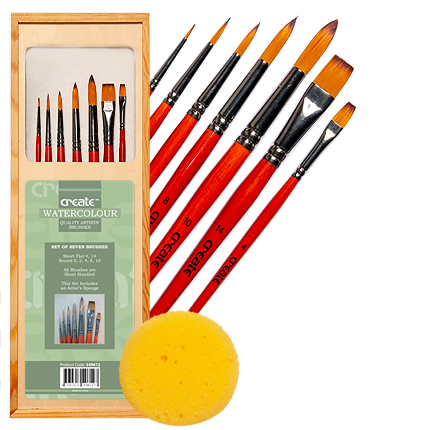 Create - Watercolour Wooden Brush Set