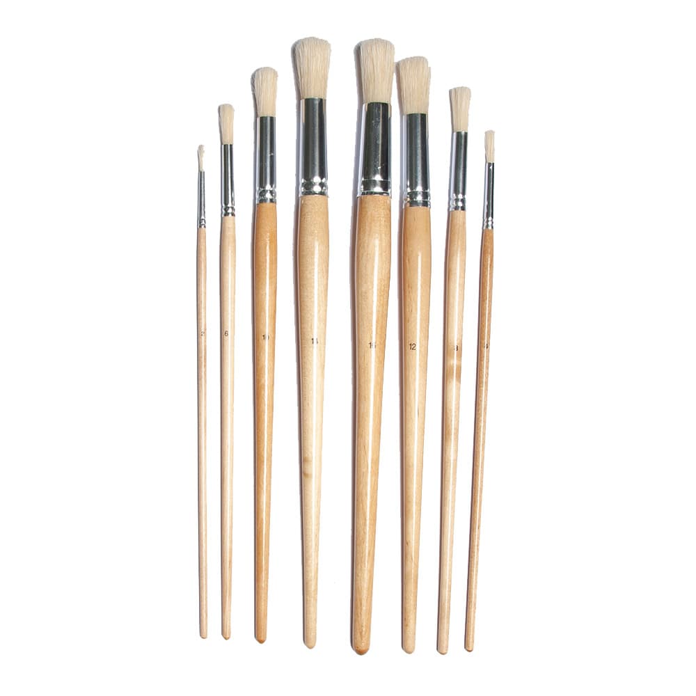 8 Hog Round Long Handle Brush Set