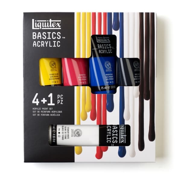 Liquitex Basics Set 4 x 75mls + 1 x 118ml