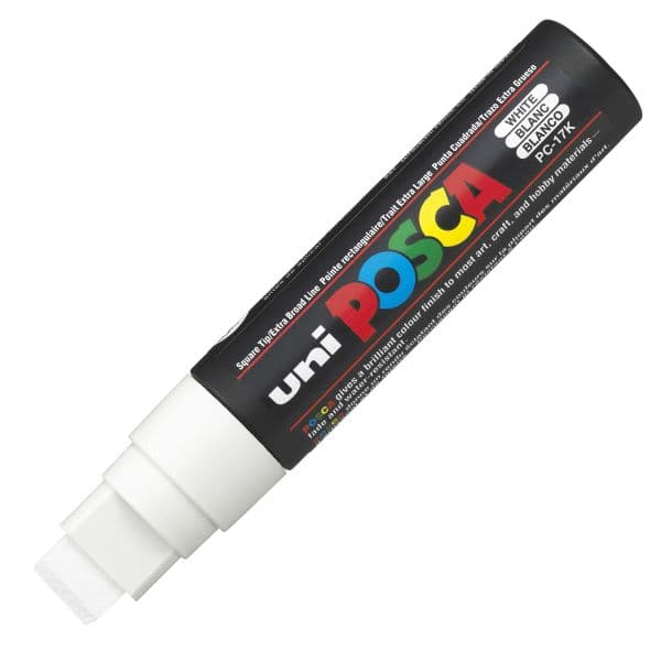 POSCA PC-17K EXTRA-BROAD CHISEL TIP – WHITE