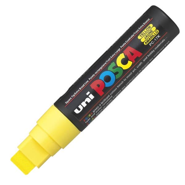 POSCA PC-17K EXTRA-BROAD CHISEL TIP – YELLOW
