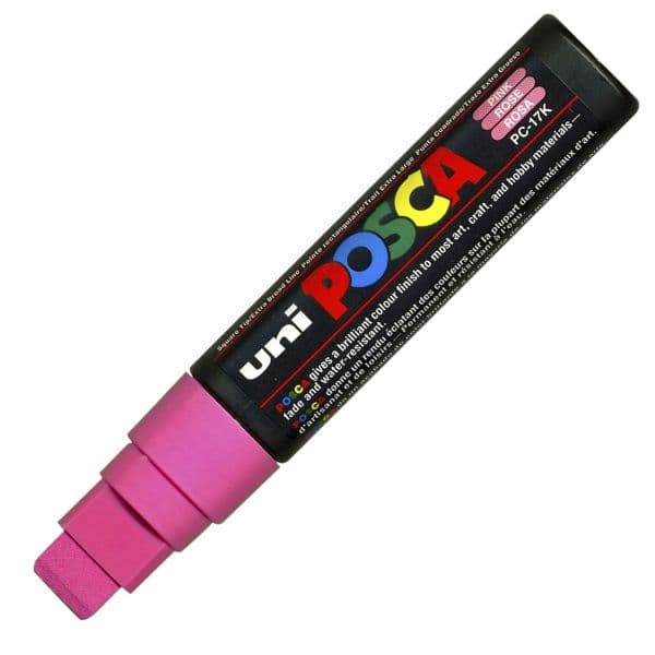 POSCA PC-17K EXTRA-BROAD CHISEL TIP – PINK