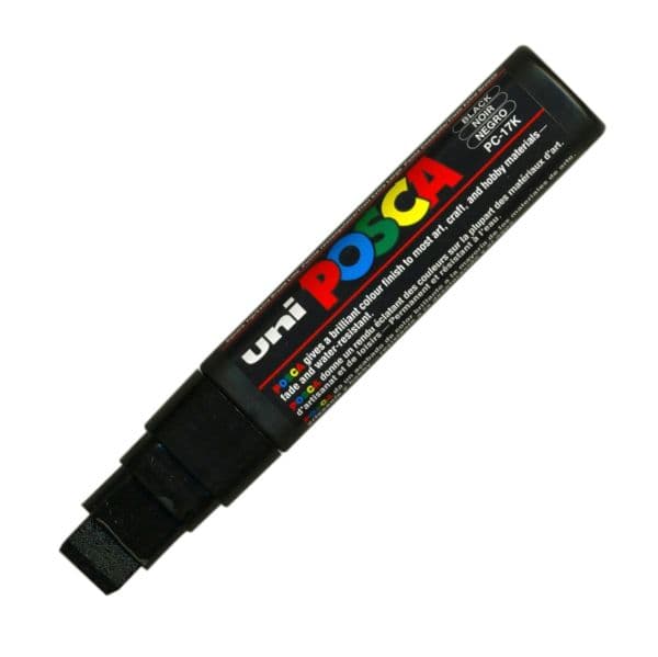 POSCA PC-17K EXTRA-BROAD CHISEL TIP – BLACK