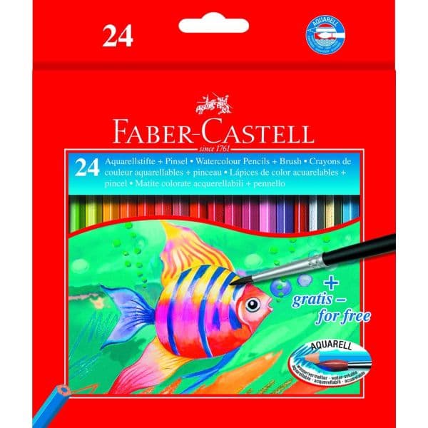 WATER-SOLUBLE COLOUR PENCILS BOX OF 24