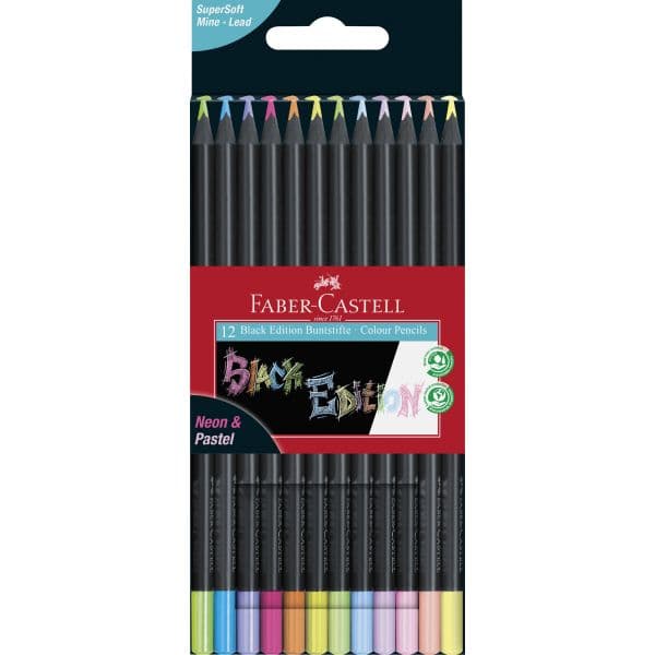 COLOUR PENCIL BLACK EDITION NEON + PASTEL BOX 12