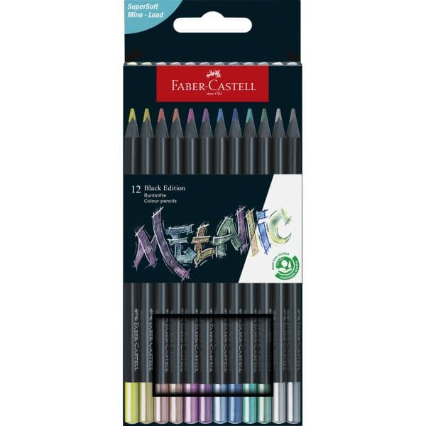 BLACK EDITION METALLIC PENCILS BOX 12