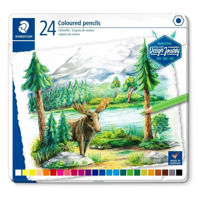 Design Journey Coloured Pencil 146C - Tin Of 24 In Asstd. Colours