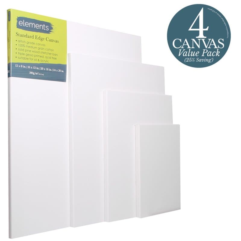 elements Canvas 4 Pack 12"x8" 16"x12" 20"x16", 24"x20"