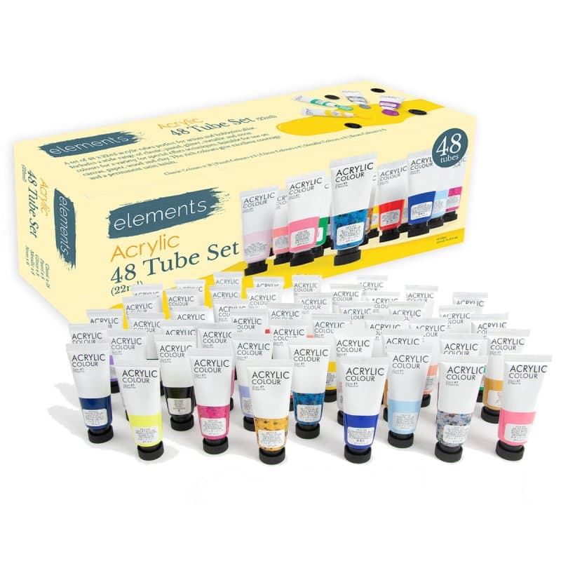 Elements 48 x 22ml Acrylic Set (Basic x 18, Pastels x8, Gli