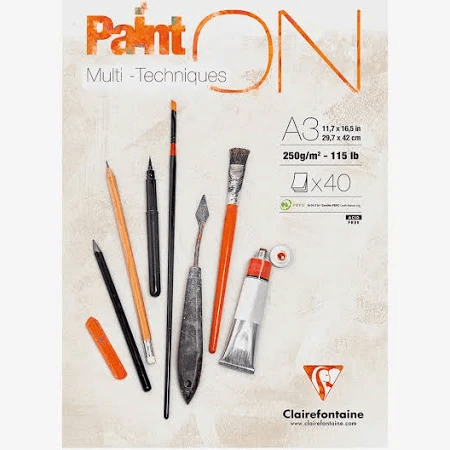Clairefontaine Paint ON, Glued, A3 Painting pad - White