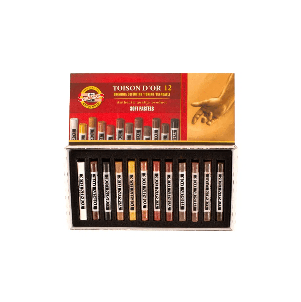 Toison D'Or Soft Pastels - Pack of 12 Browns, incl. Red Browns