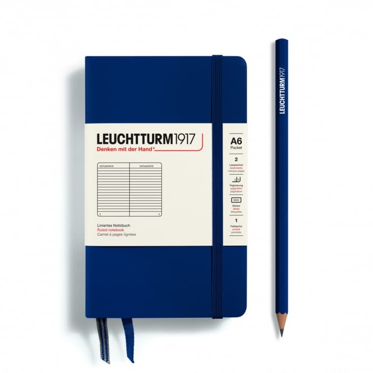 Navy, Pocket (A6), 187 p., ruled