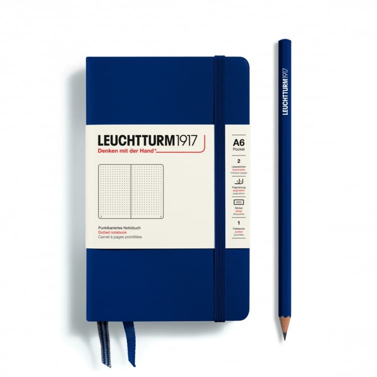 Navy, Pocket (A6), 187 p., dotted