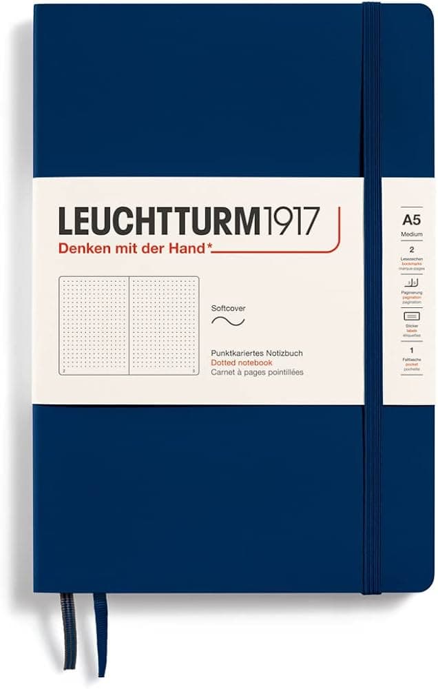 Leuchttrum 1917 A5 Dotted Notebook Navy