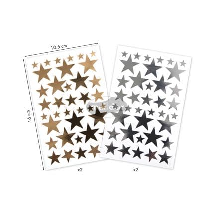 Gold/silver Stars 10.5x16cm,