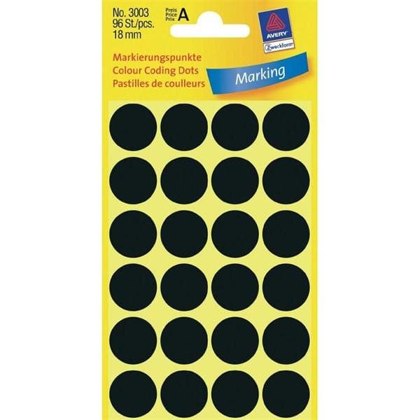 Avery dot 18mm Black