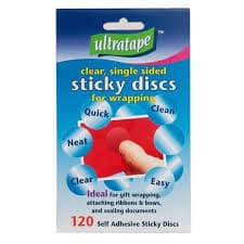 Ultratape Clear, Single Sided Sticky Discs