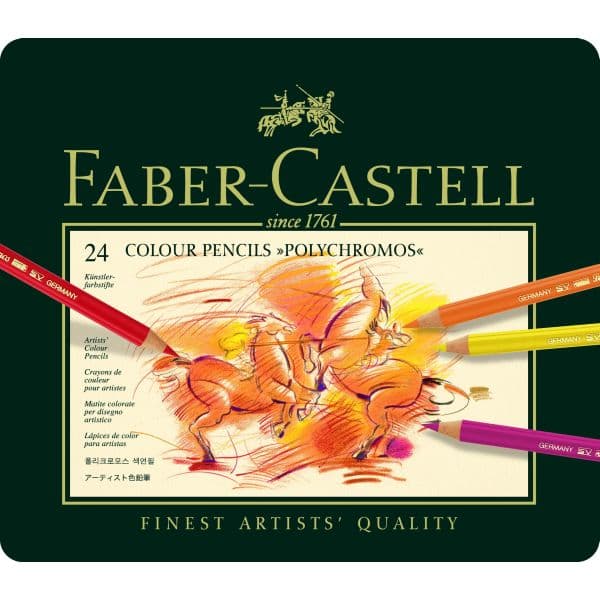 POLYCHROMOS COLOUR PENCILS TIN OF 24