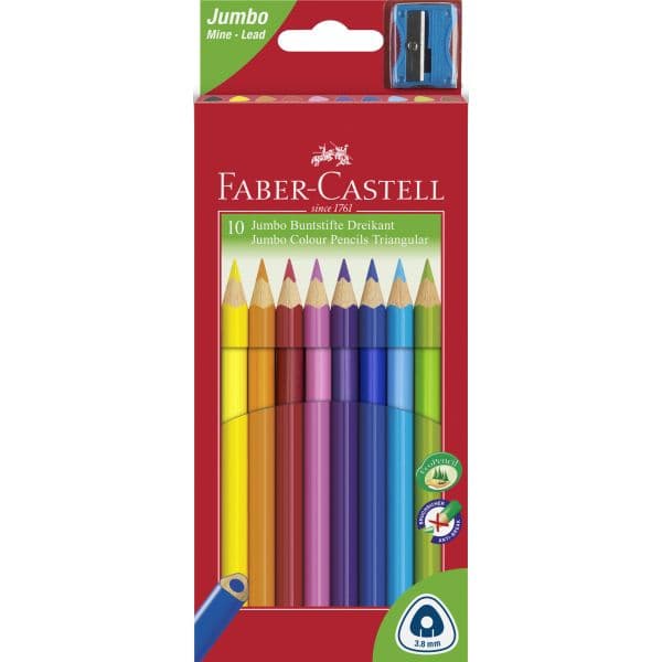 Jumbo Colour Pencils Triangular x10