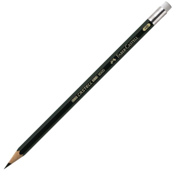 CASTELL 9000 RUBBER TIPPED PENCILS HB
