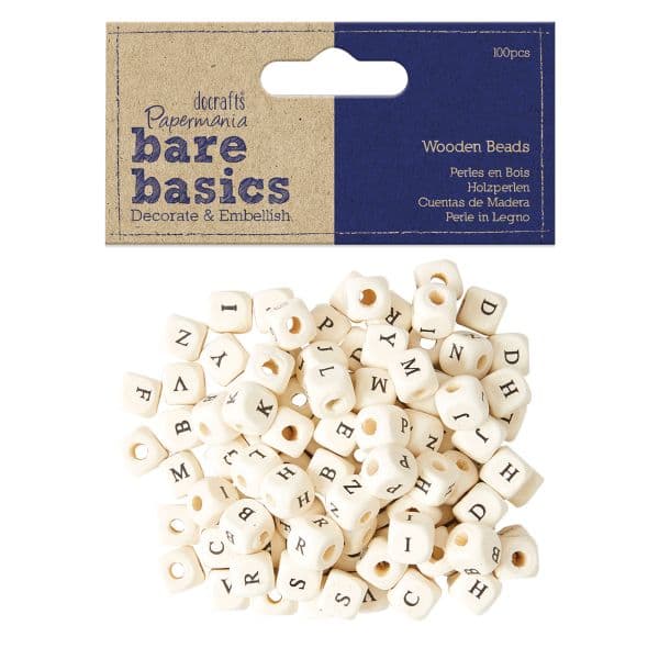 WOODEN ALPHA BEADS (100PCS)