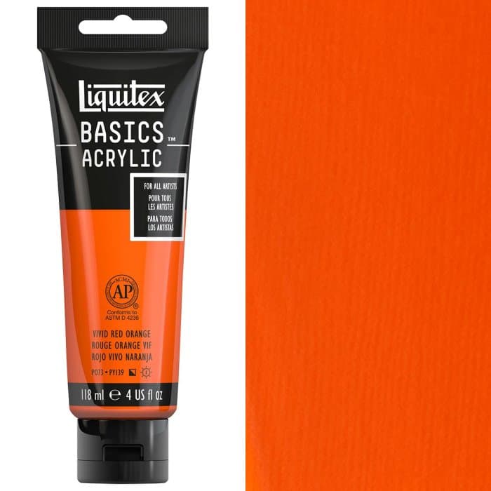 Liquitex – Basics – 118ml Vivid Red Orange