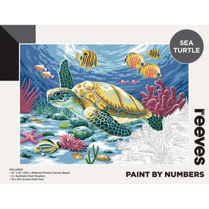 Reeves Paint by Numbers 12X16 inch - Sea Turtle