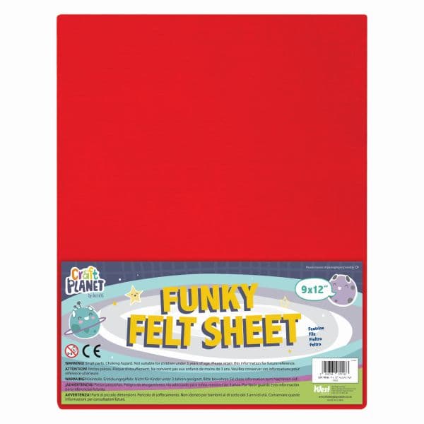 CPT 7018 FUNKY FELT SHEET 9 x 12 RED