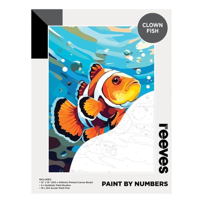 Reeves Paint by Numbers 12X16 inch - Clown Fish