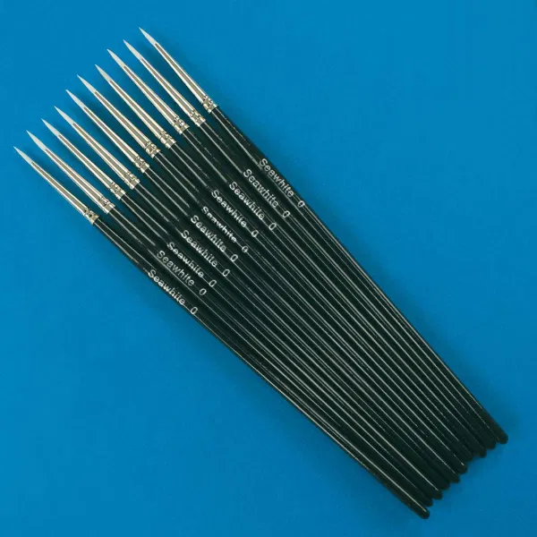 Seawhite White Synthetic Fine Round Brushes 0