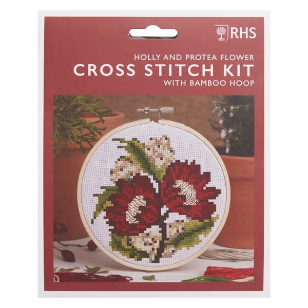 Cross Stitch Kit - Holly and Protea Flower
