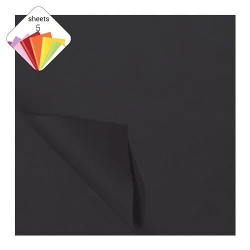 Tissue Paper Single Colours Black 5 Sht