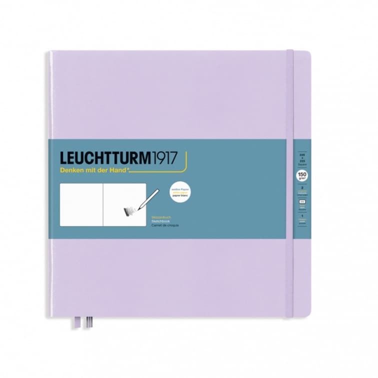 Sketchbook Square (225 x 225 mm), Hardcover, 112 pages (150gsm), plain, Lilac