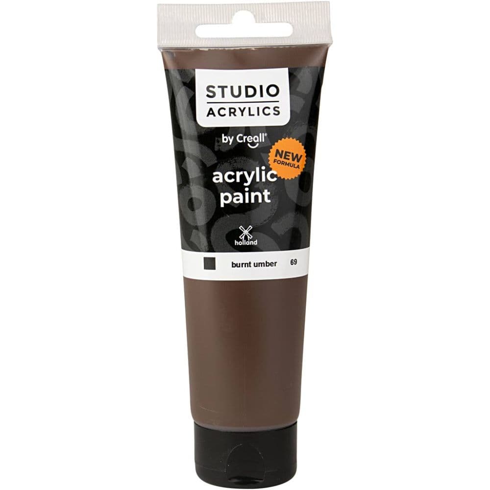 CREALL STUDIO ACRYLIC 120ml-Tube Burnt Umber