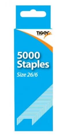 Tiger 26/6 Staples, 5000 Box