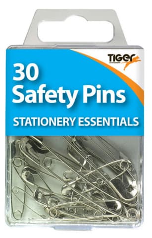 Tiger Essentials, 30 Safety Pins Steel