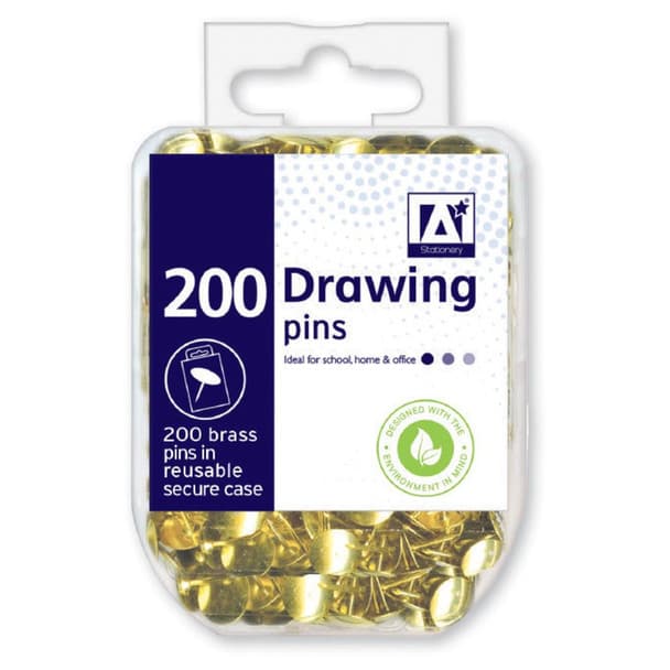 A Stationery Box of 200 Drawing Pins