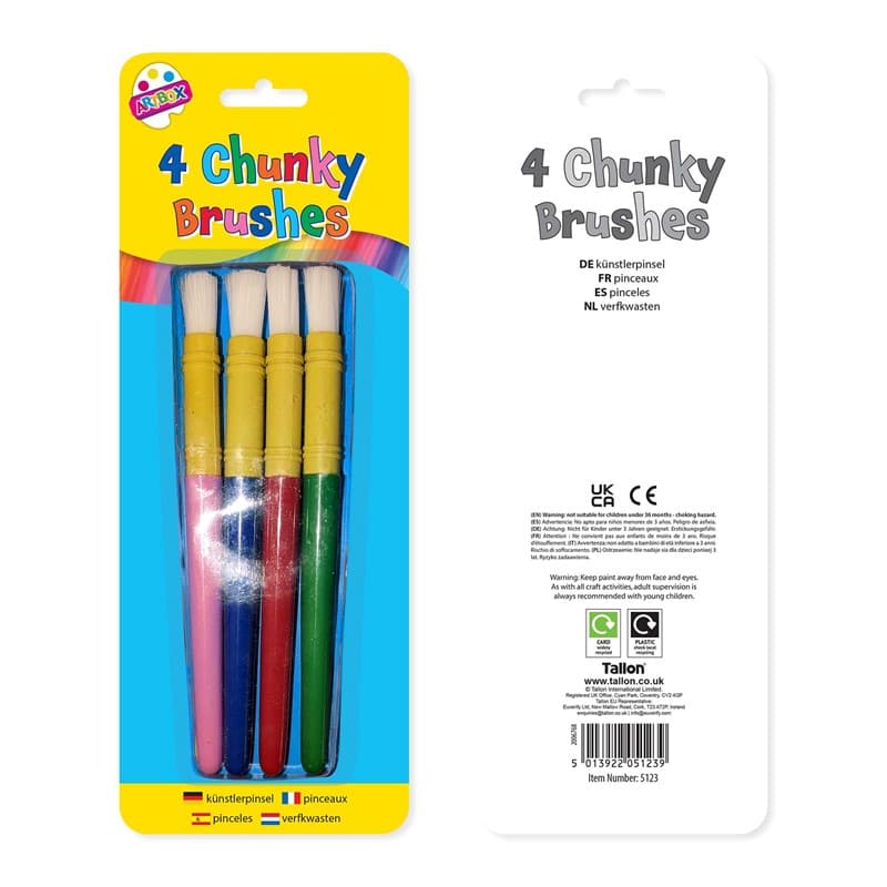 4 Chunky Plastic Handle Brushes